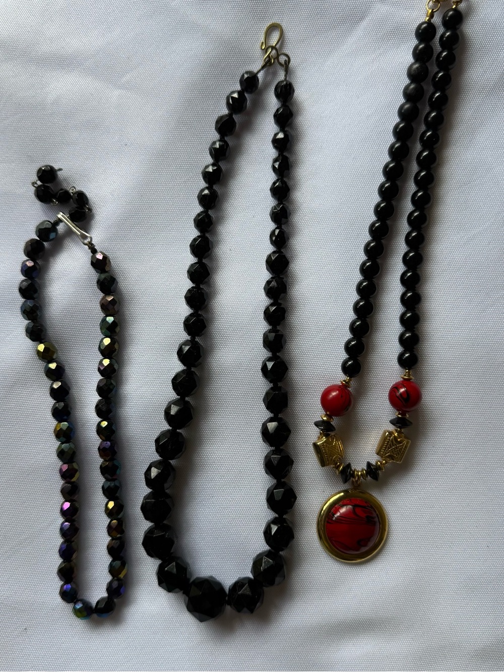 Black Toned Very Vintage Necklace Collection 3 Necklaces